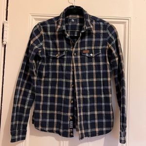 Penfield Blue Checkered Plaid Button Flannel - XS